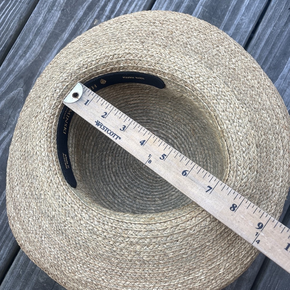 Helen Kaminski Handmade Australia Raffia Hat Natural OS white ribbon runs small - Picture 12 of 16